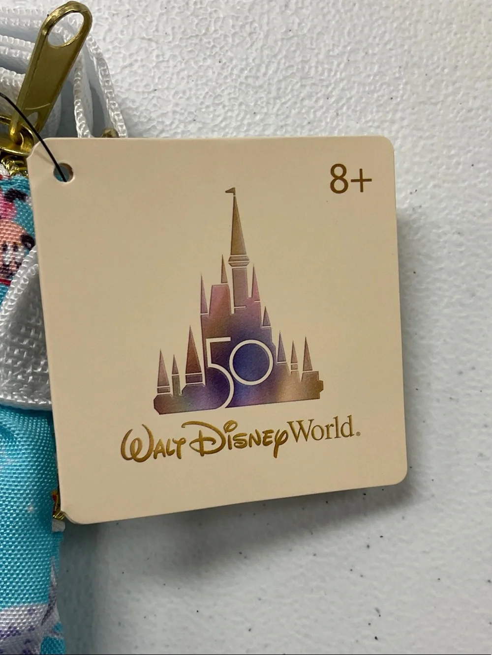 Loungefly 50 th Disney Character Crossbody Bag with White Strap